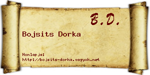Bojsits Dorka névjegykártya